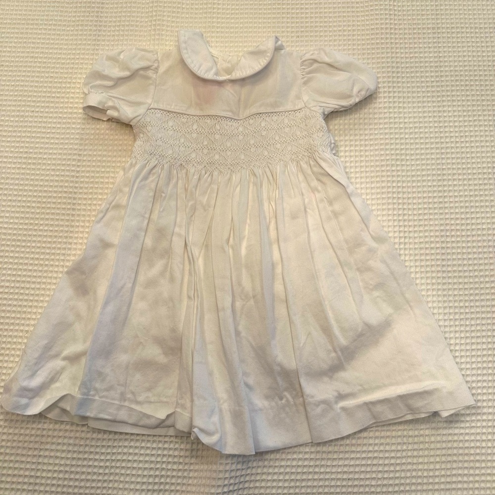 Kayce Hughes 12 month White smocked dress